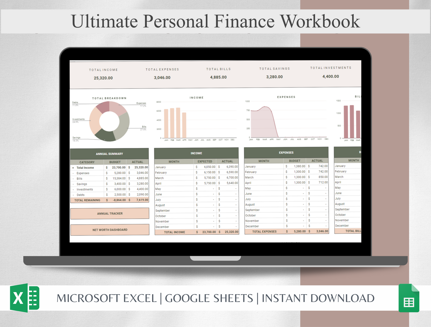Wealth Essentials (Ultimate) Personal Finance Planner Workbook Bundle (Digital)